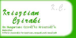 krisztian cziraki business card